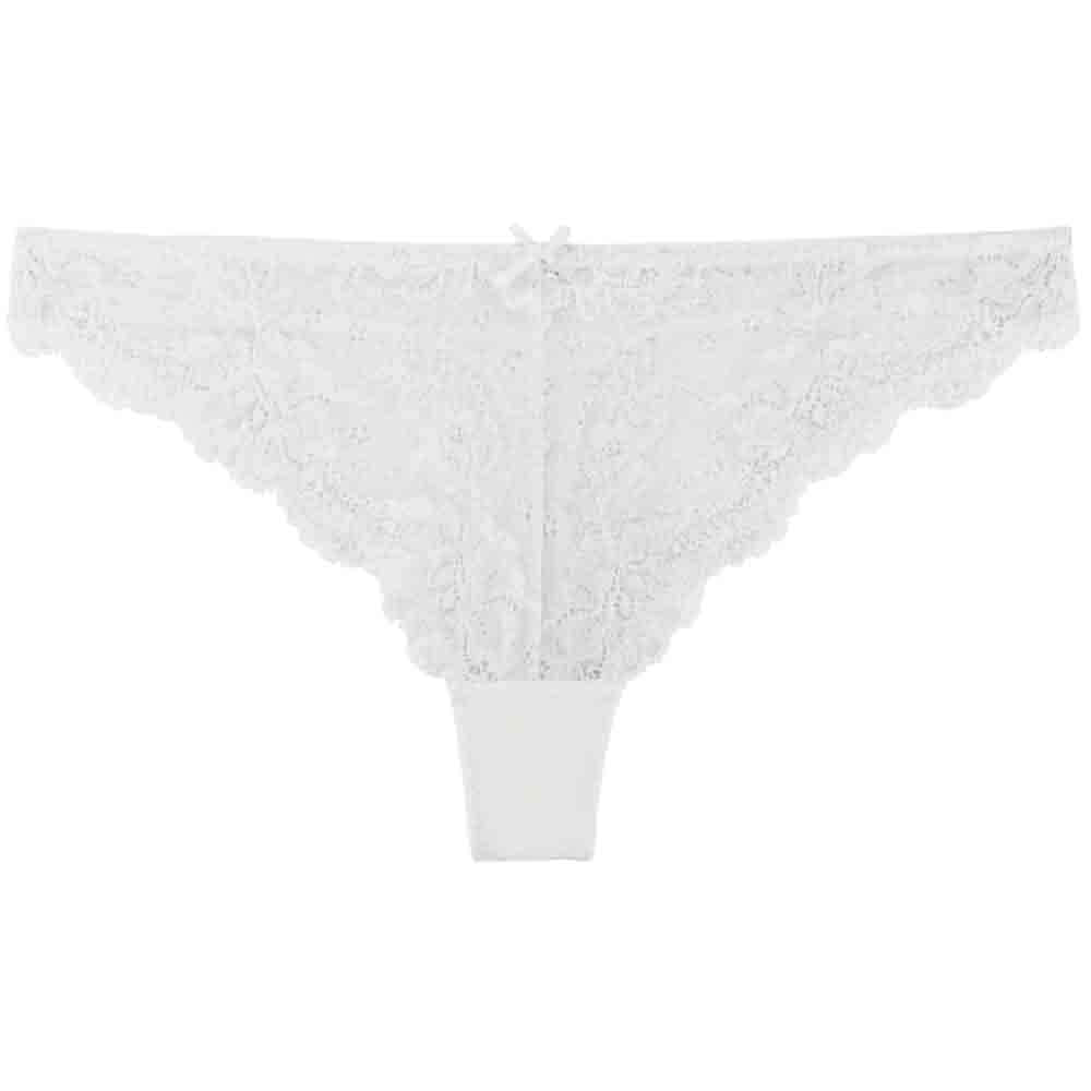 The Simone Thong - Pure White - Front